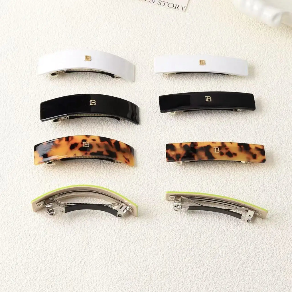 Korean Version of Letter B Hairpin Acetic Acid Arc Grab Clip Girl High Ponytail Premium Hair Accessories Crab Hair Claws