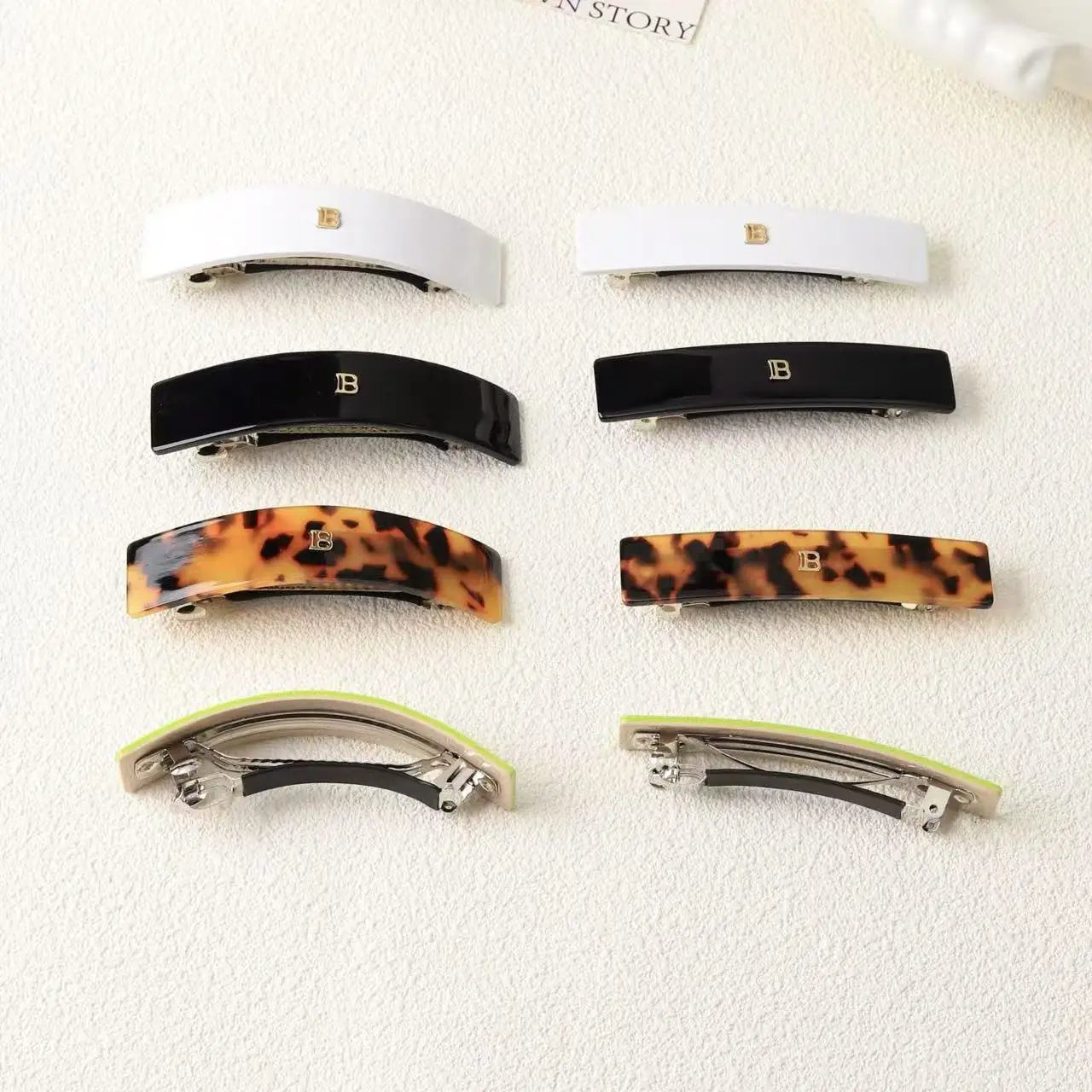 Korean Version of Letter B Hairpin Acetic Acid Arc Grab Clip Girl High Ponytail Premium Hair Accessories Crab Hair Claws