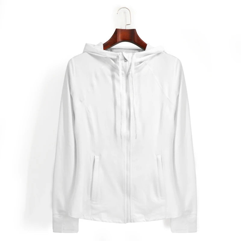 Autumn Winter Sport Jacket Women Quick Dry Fitness Gym Jacket Windbreaker Running Hoodies Long Sleeve Yoga Shirts Top Sportswear