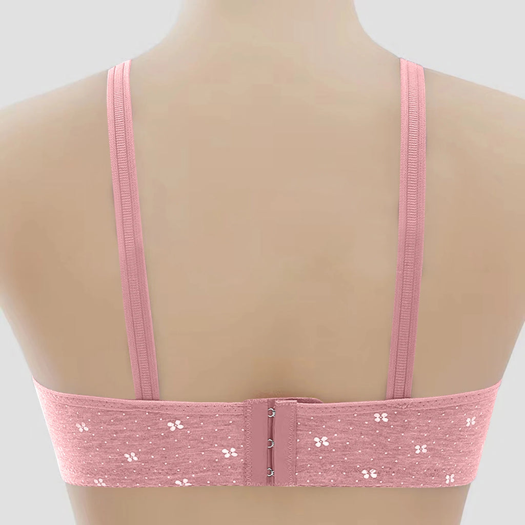 Bras For Women Comfortable Breathable Tops No Steel Ring Printed Bra Push Up Bra Gathering Large Size Lingerie Brassiere