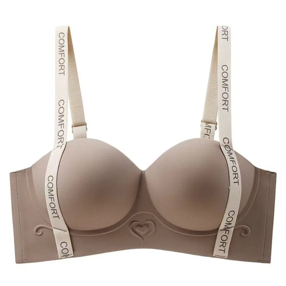 Small Chest Display Letter Shoulder Strap Bra Large Gathering Adjustable Straps Seamless Underwear Medium Thick No Steel Ring