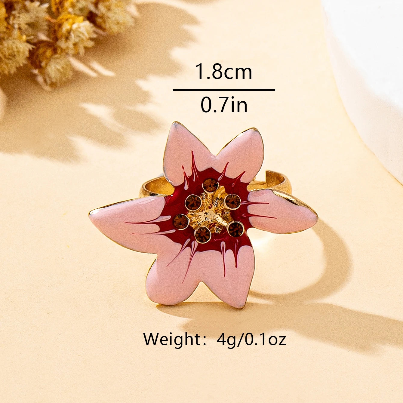 Women's Rings, Colorful Flower Rings with Enamel Craftsmanship, Elegant Rings Suitable for Daily Wear and Vacation Wear