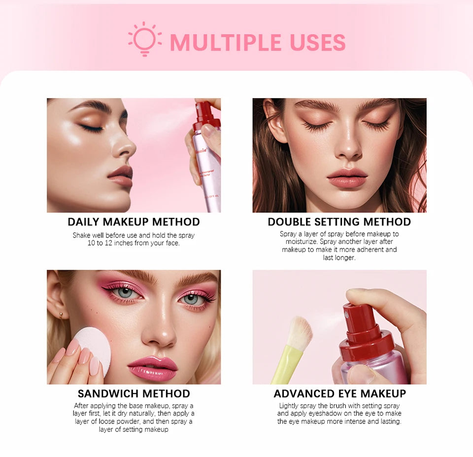 Waterproof Makeup Setting Spray Matte Finish Oil Control Non Sticky Long Wearing Smudge Proof Cosmetic Fixer For All Skin