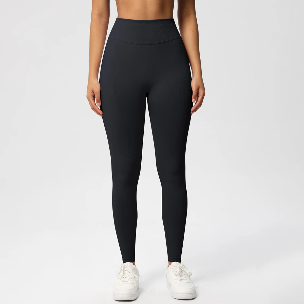 Women's Solid High Waist Sports Leggings, HighStretch Seamless Yoga Leggings, LadiesSportswear for Indoor Outdoor Wear