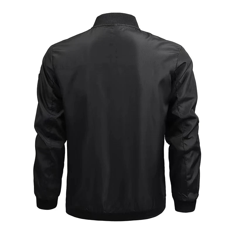 2025 Spring and Autumn New Baseball Collar Short Loose Solid Color Jacket Men's Business Casual Thin Coat Trend