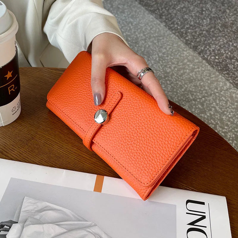 Genuine Leather Wallet Women Long Clutch Fashion Luxury Brand Ladies Purses Card Holder Zipper Coin Pocket High Quality Billfold