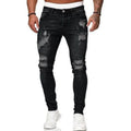 Fashion Men's Slim Jeans New Casual Pencil Pants Zipper Hole Denim Pants Punk Skinny Pantalones High Street Clothing Slim Jeans
