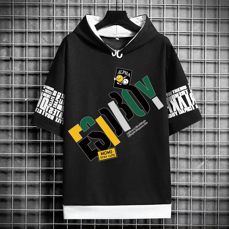 Summer  Fashion Short Sleeve Tops Tees Men 2024 New Men's T Shirt Casual Harajuku Men Clothing Print Graphics T Shirts Men