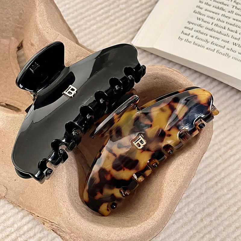 2023 Letter Hairclaws 9CM Shark Clip High Ponytail Hair Grab Clip Headwear Women's Fashion Barrettes Hair Accessories New