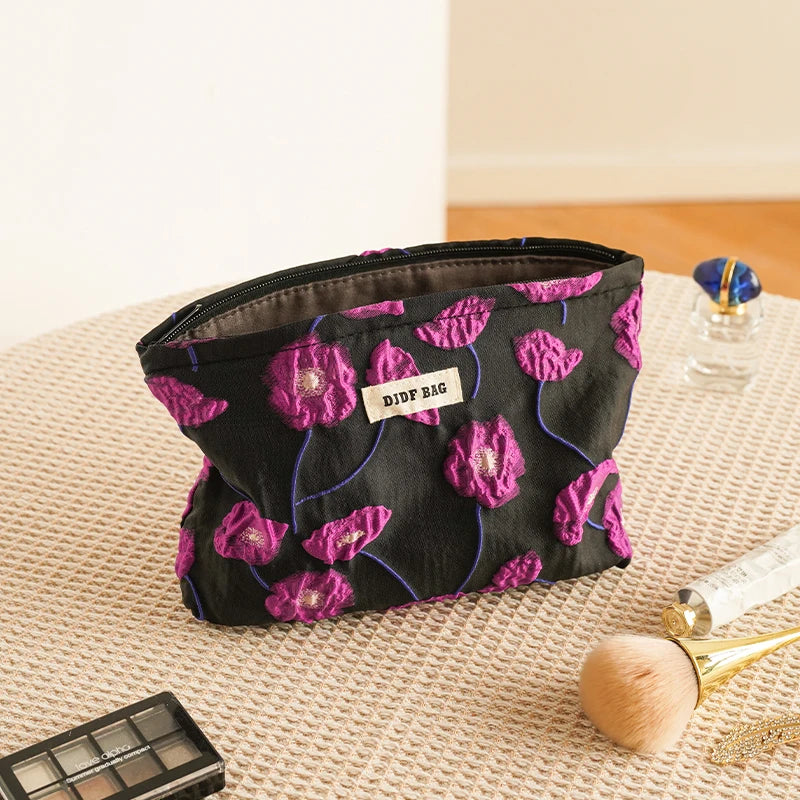 Purple Charm Women's Makeup Bag Large-capacity Cosmetics Skin Care Product Storage Bag Travel Toiletry Bag Handy Bag Ins Style