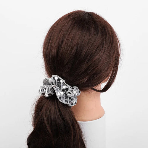 6Pcs Sequin Disco Ball Hair Ties Band for Girls 70s Music Birthday Bachelorette Wedding Party Theme Favors Hair Accessories