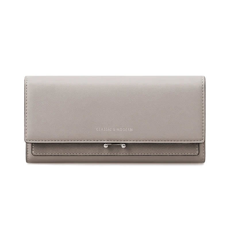 Women Pu Leather Long Wallet Trendy Classic Envelope Clutch Large Capacity Card Holder Cash Phone Purse High Quality