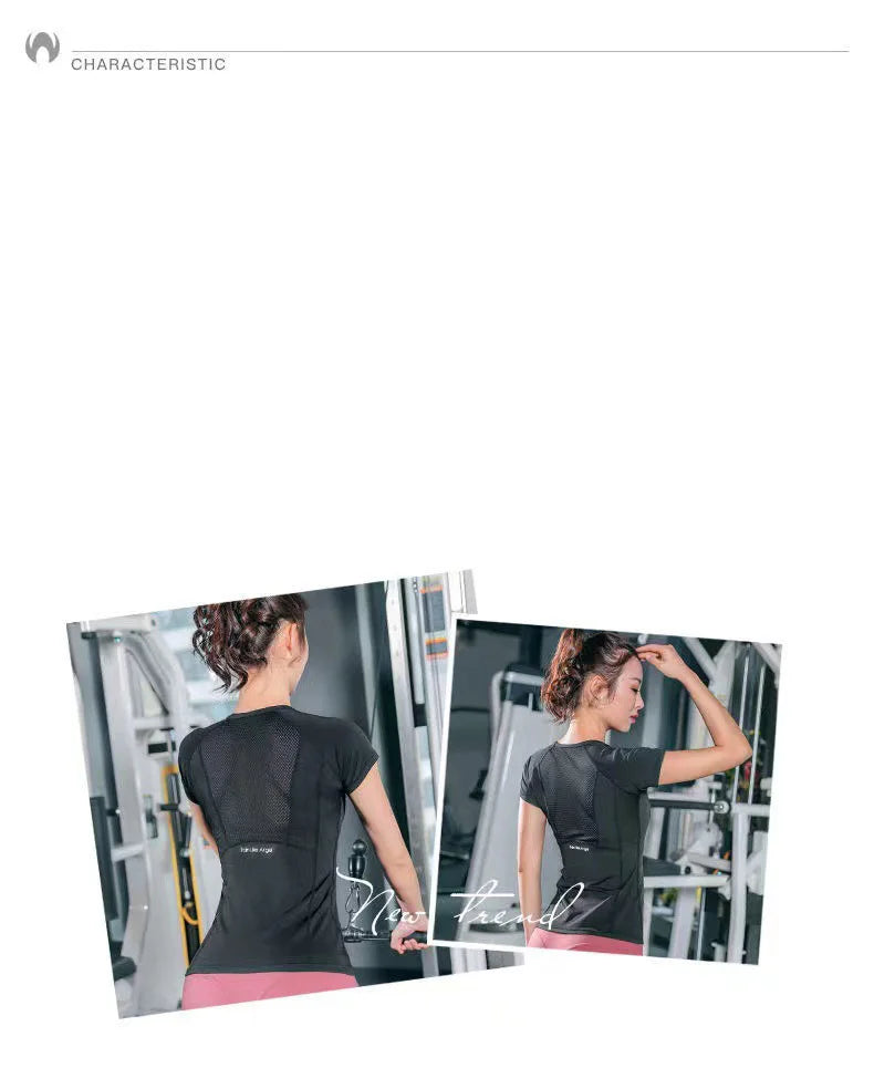 Ladies Sportswear Yoga Wear Women's Sports T-Shirt  Top Fitness Clothes Running