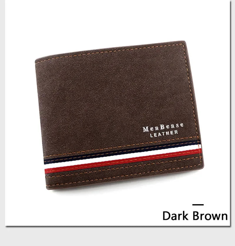 Luxury Men's Short Wallet - High Quality PU Leather Purse, Bifold Zipper Coin Pocket & Slim Card Holders with Money Clip