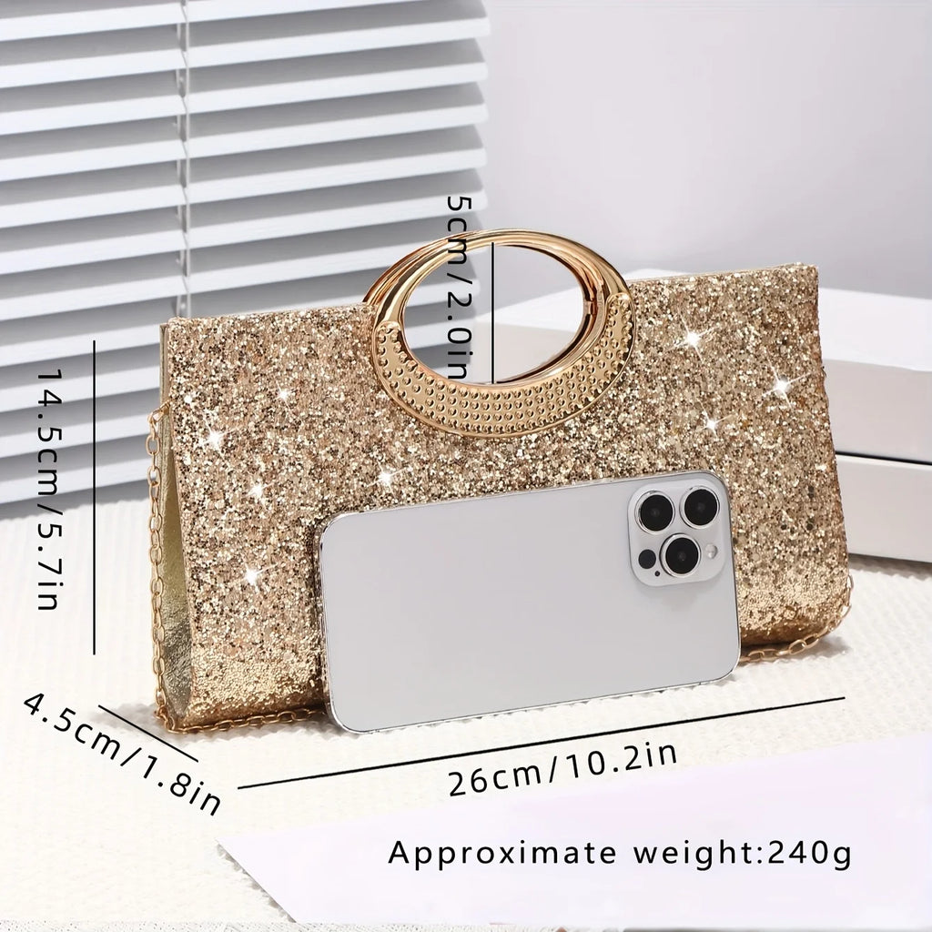 Sparkling Evening Handbag for Ladies, Suitable for Wedding Parties Dances Holiday Gifts, Valentine's Day Gifts, Birthday Gifts
