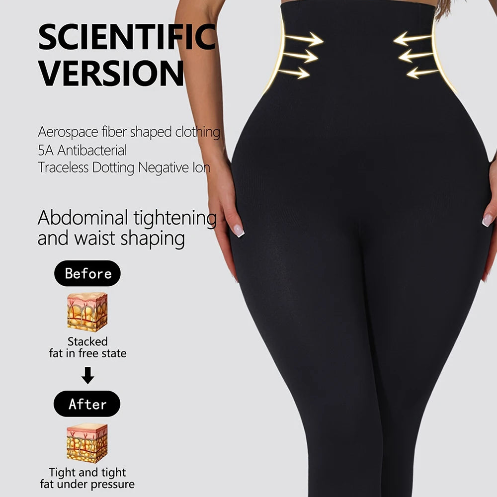 High Waisted Tummy Control Compression Shapewear Leggings For Women Butt Lifting Yoga Pants Body Shaper Footless Tights