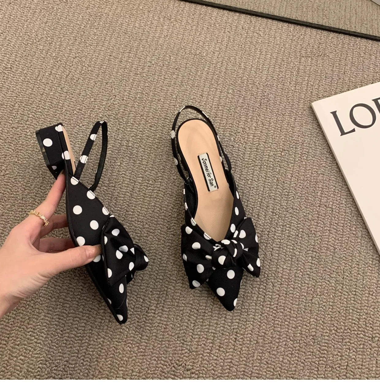 Bow Sandals Women 2026 Summer Pointed Low Heel Sandals Women Fashion Baotou Thin Strap Sandals High Heels Sandalias De Mujer