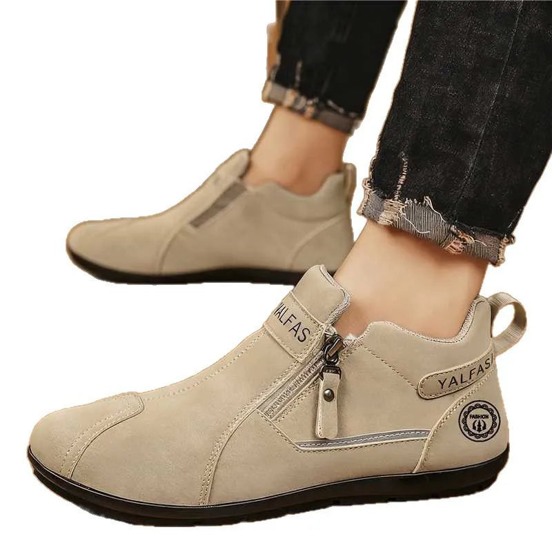 2026 New Autumn Winter Men Casual Shoes Lightweight Slip On Sneakers Flat Work Shoes Loafers