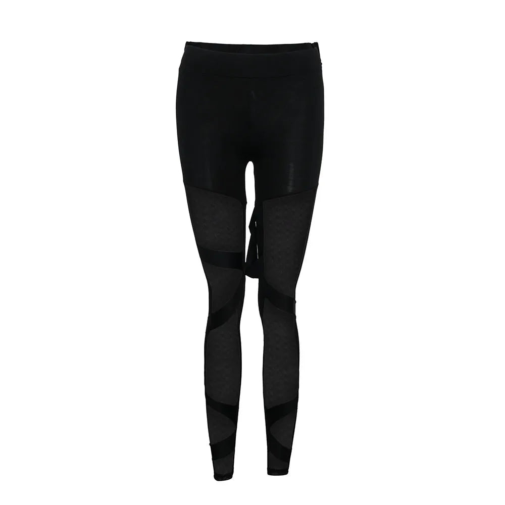 Summer Black High Waist Mesh Women Leggings Hip Push Up Sexy Gym Yoga Pants Female Translucent Sportswear Seamless Leggings