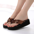 Women Summer Sandals Sequins Beach Female Flip Flops Ladies Slippers High Heels Shoes For Women 2024 Platform Wedges Slippers