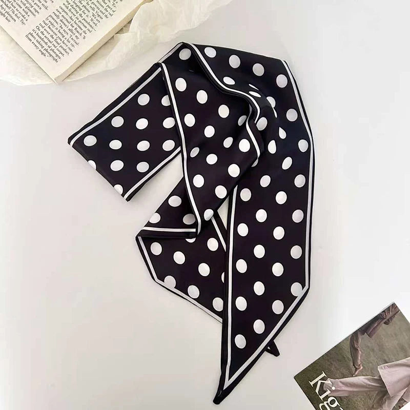 Luxury Brand Model Striped Printing Bag Handbag Handle Ribbon Scarf Small Silk Scarf Women Hair Band Neck Scarves Neckerchief