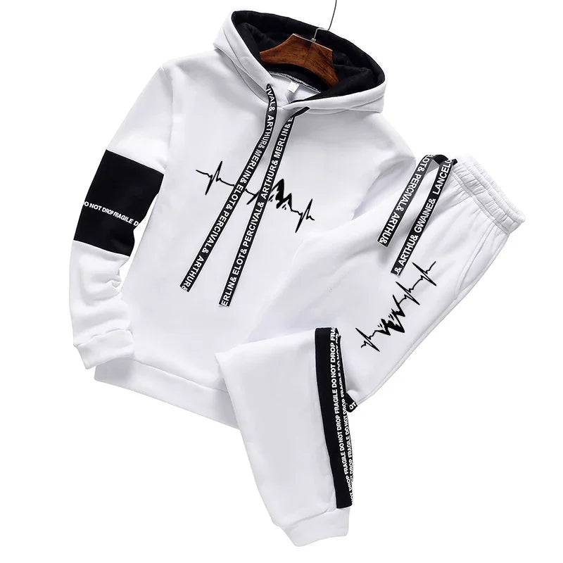 New Mens Tracksuit Printing Casual Sweatshirts Outdoor Sports Jogging Man Clothing Single Piece Hoodie Pants Fashion Sportswear