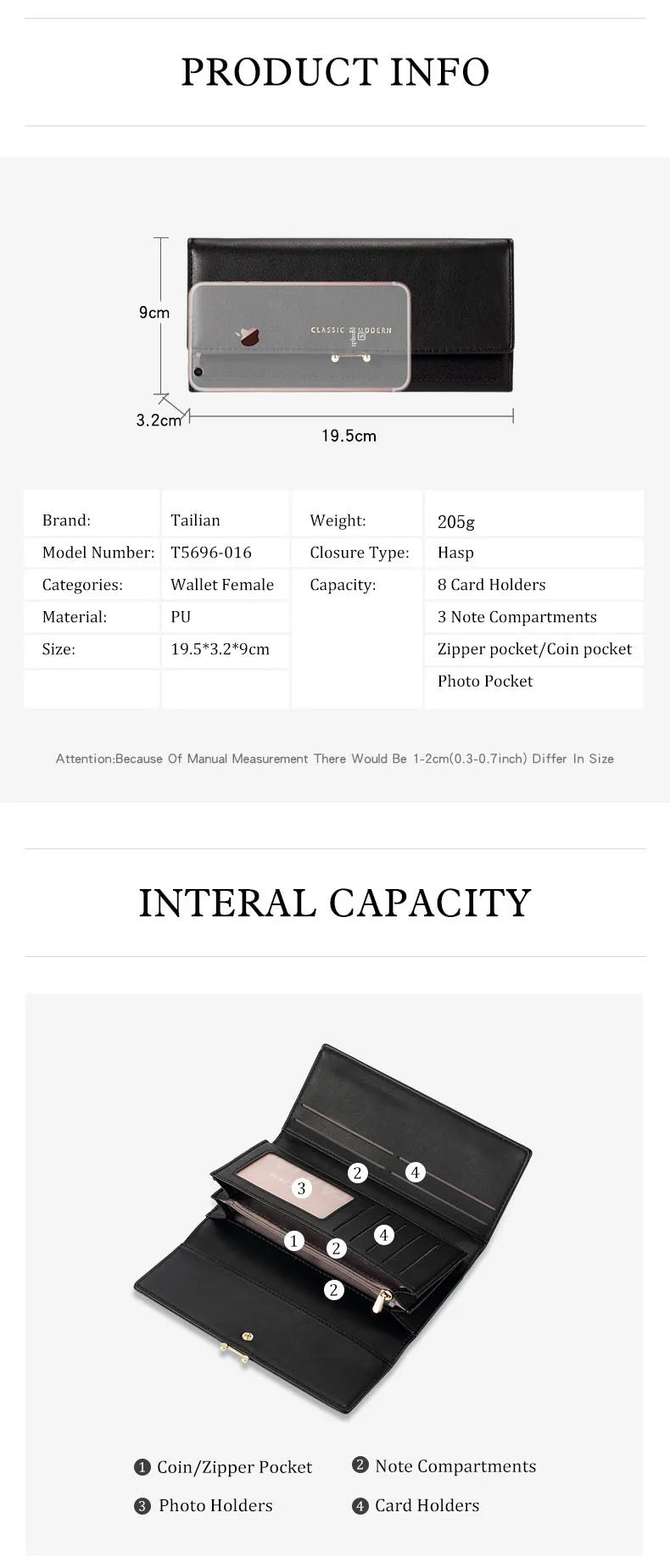 Women Pu Leather Long Wallet Trendy Classic Envelope Clutch Large Capacity Card Holder Cash Phone Purse High Quality