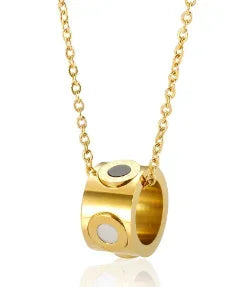Stainless steel creative ball chain necklace for women, minimalist jewelry design, featuring small round beads.
