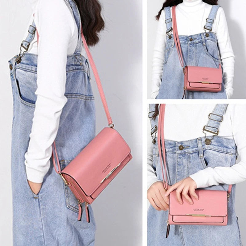 2026 New Korean Style Women Long Wallet Large Capacity Multi Functional Clutch Purse Coin Pocket Shoulder Crossbody Bag For Dail