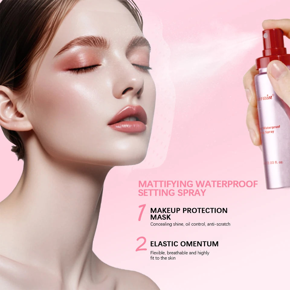 Waterproof Makeup Setting Spray Matte Finish Oil Control Non Sticky Long Wearing Smudge Proof Cosmetic Fixer For All Skin