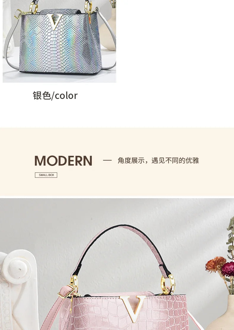 Gradient Color Women's Shoulder Bag PU Leather Crossbody Bag Handbag Female Casual Shopping Women's Fashion Small Square Bag