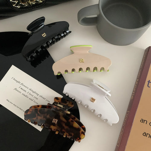 acetic acid clip shark clip high ponytail hair clip high-end feeling headband hair clip female back of the head hair accessory