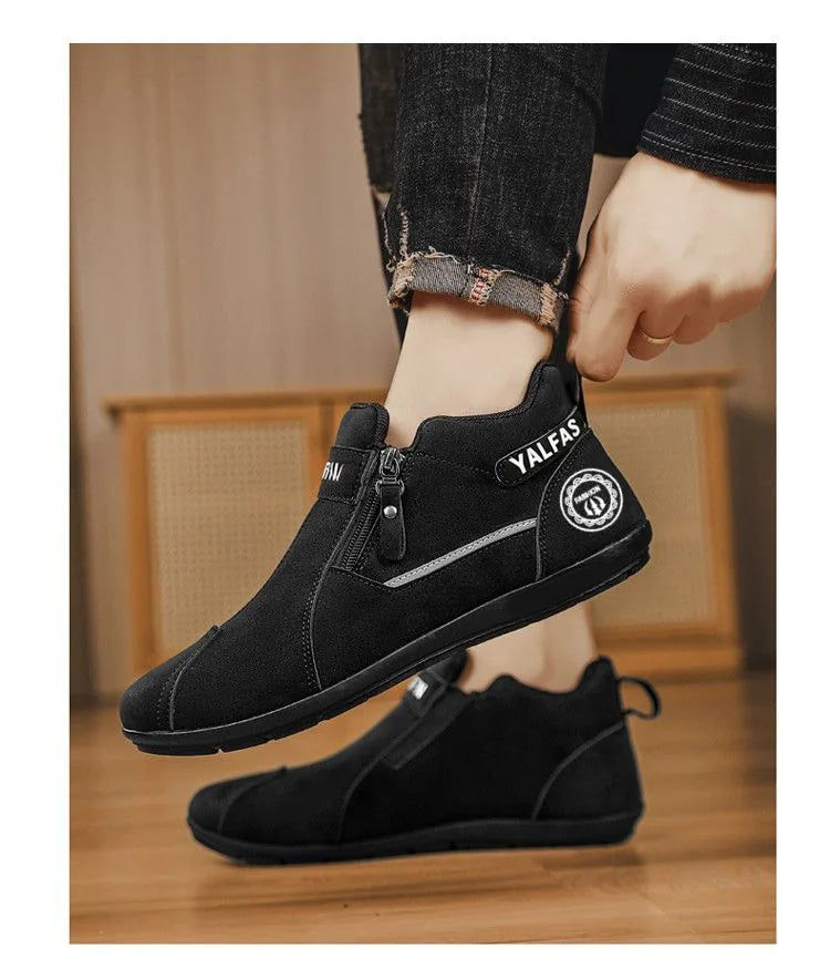 2026 New Autumn Winter Men Casual Shoes Lightweight Slip On Sneakers Flat Work Shoes Loafers