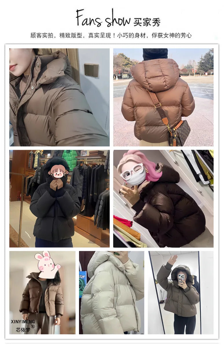 New Winter Puffer Jacket Women Fashion Hooded Down Cotton Overcoat Female Loose Casual Warm Parkas Outerwear