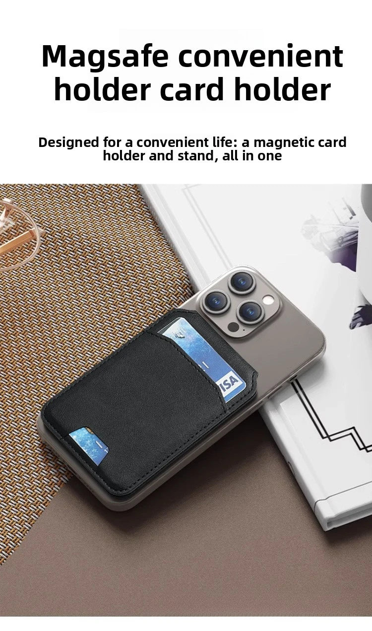 Luxury Strong Magnetic Leather Vertical Card Solt Credit ID Mobile Phone Back Pocket Wallet Case Phone Stand Shockproof Cover
