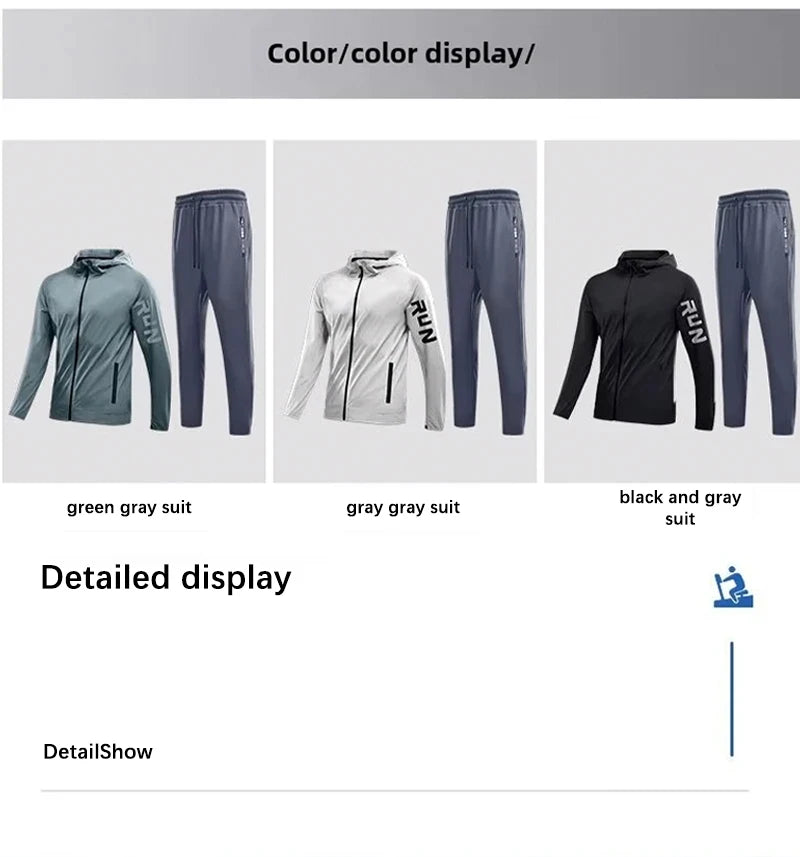 Men's Early Autumn Running Quick-Dry Sportswear Set Varying Weather Cycling Jacket Fitness Casual Athletes Training Outdoorwear