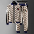 New spring and summer men's high-end sports and leisure trendy brand suit jacket sweater two-piece set large size men's