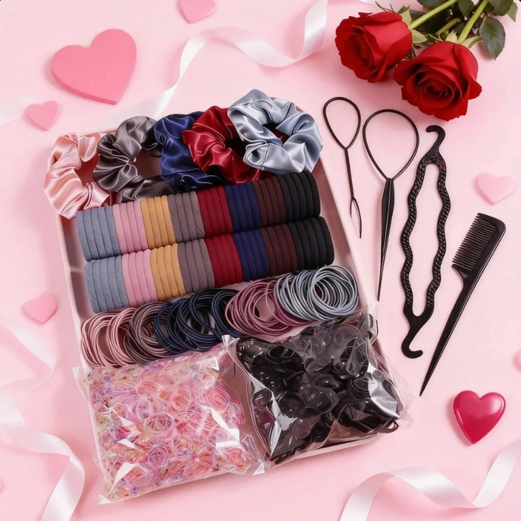 1109Pcs Hair Accessories Kit, Scrunchies, Hair Ties & Styling Tools, All-in-One Hair Set for Girls & Women Daily Use