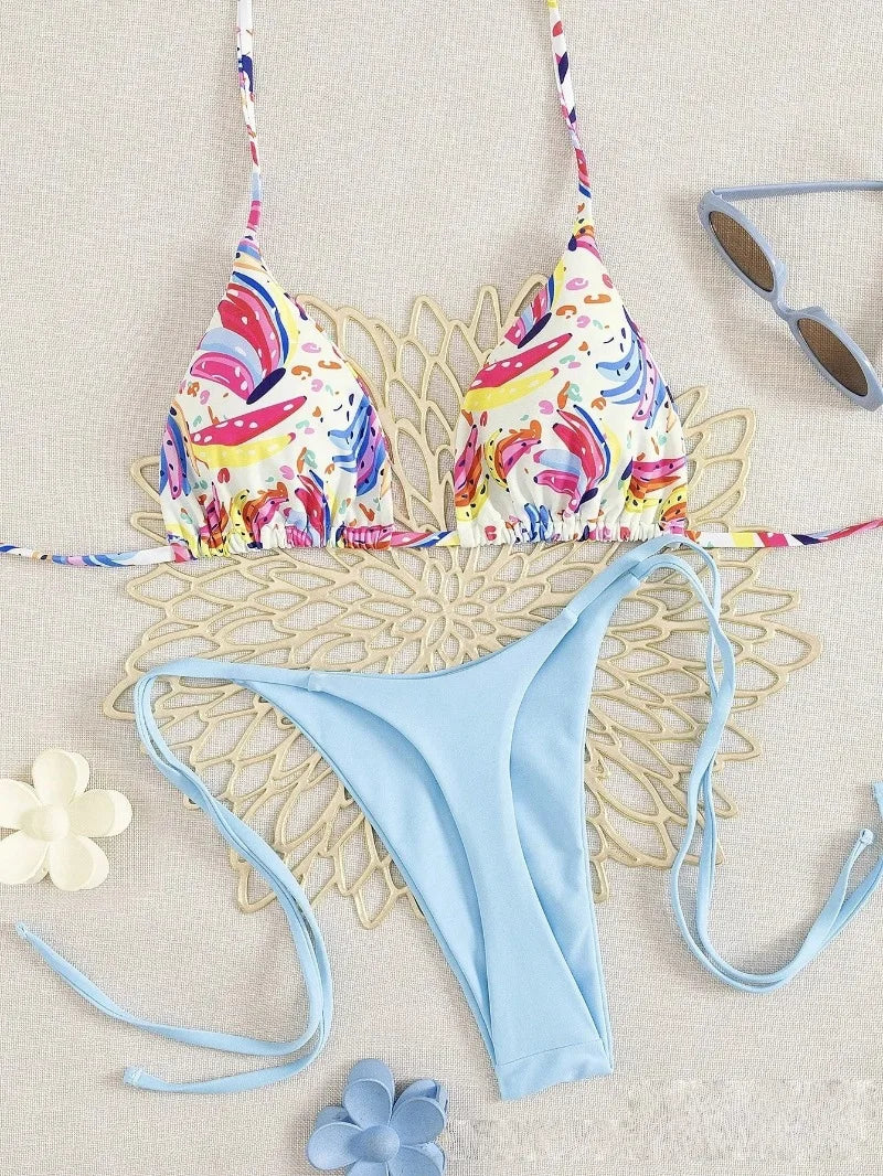 Bikini Set Print Swimsuit Beach Sexy Ladies Swimwear Seaside Vacation Bathing Suit Women Biquine Brasileiro Купальник Женский