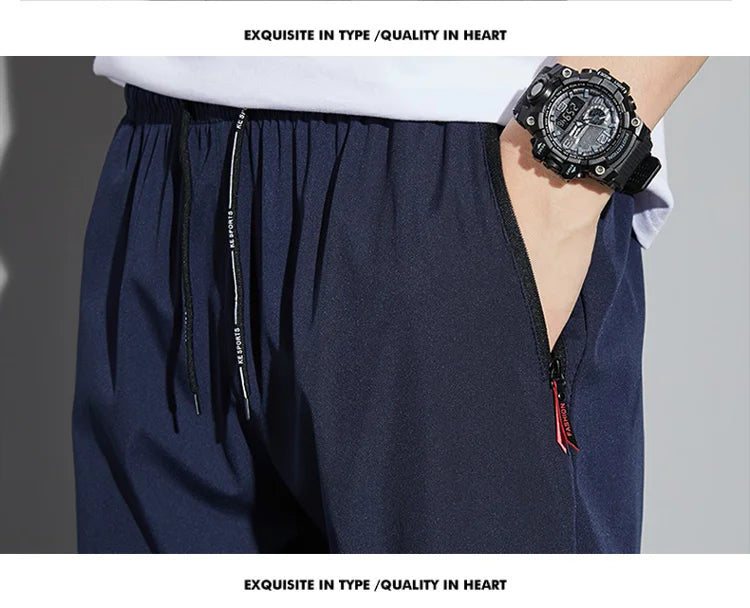 Men's Casual Pants Business Stretch Slim Fit Elastic Waist Jogger Korean Classic Blue Black Gray Male Brand Trousers
