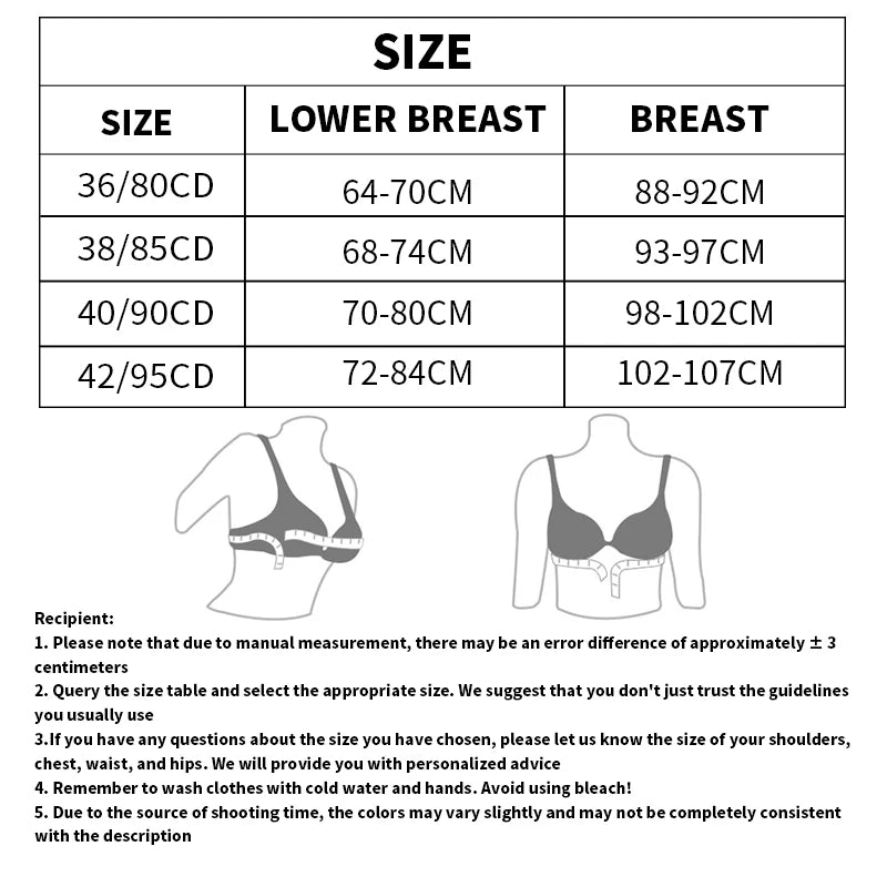 Sexy Push Up Lace Bras Women Thin Cotton Lined Underwire 38-44 C/D Cup Breathable Bralette Hollow Out Floral Underwear Plus Size
