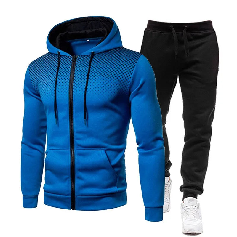 2025 Popular two-piece men's sportswear jogging suit sportswear hooded sweatshirt zipper sweatshirt autumn and winter clothing