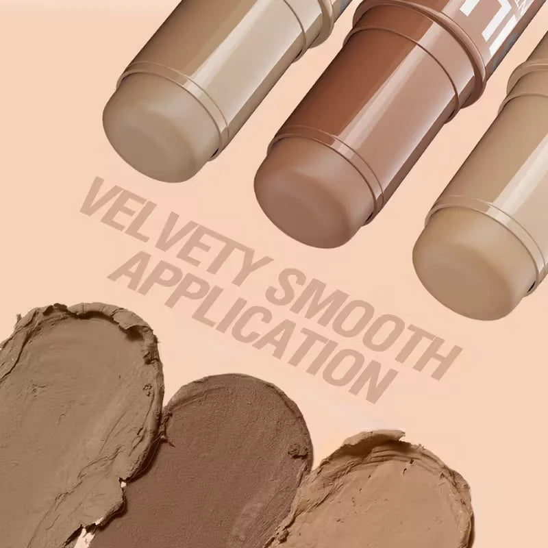 Tri-Color Multi-Functional Face Brightening Contour Stick Contouring &Brightening Skin-Perfecting Stick Waterproof Concealer Pen
