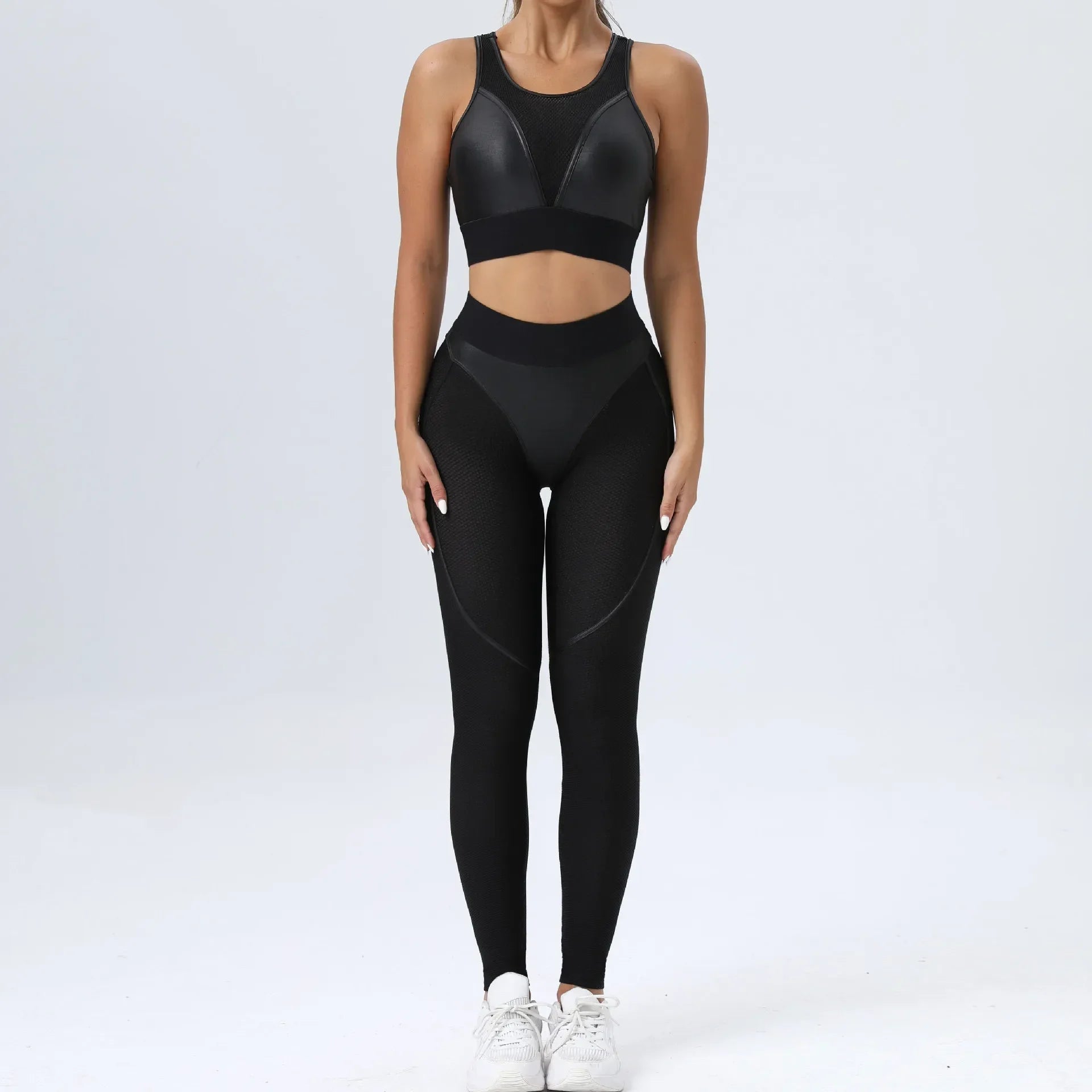 Gym Set Woman Sportswear Transparent Sport Outfit Women Tracksuit Sexy Mesh Yoga Clothing Suit for Fitness Black Pink Orange New