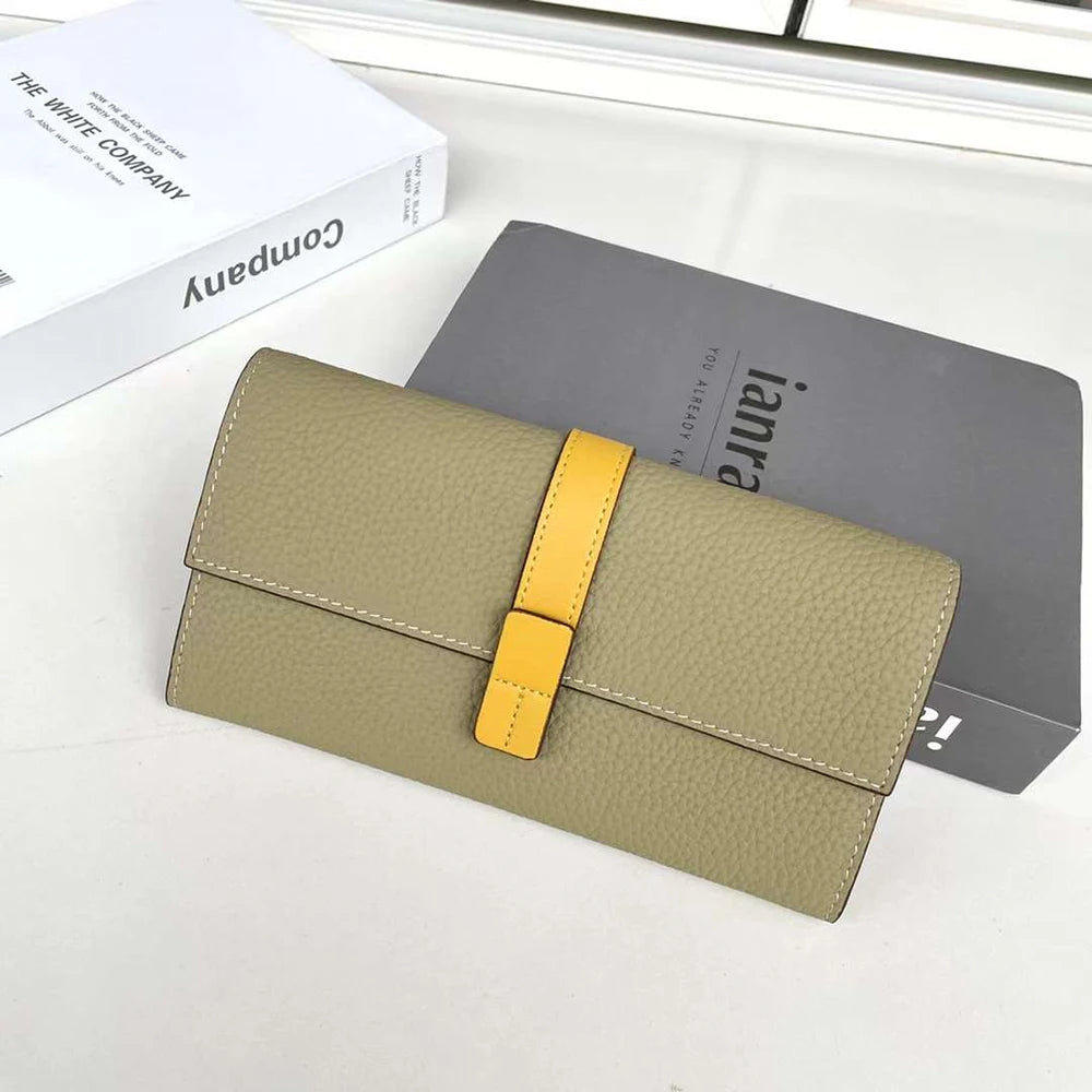 Luxury Genuine Leather Women Long Wallet Custom Name Female Card Holder Clutch Bag Fashion New Personalize Initials Purse Wallet