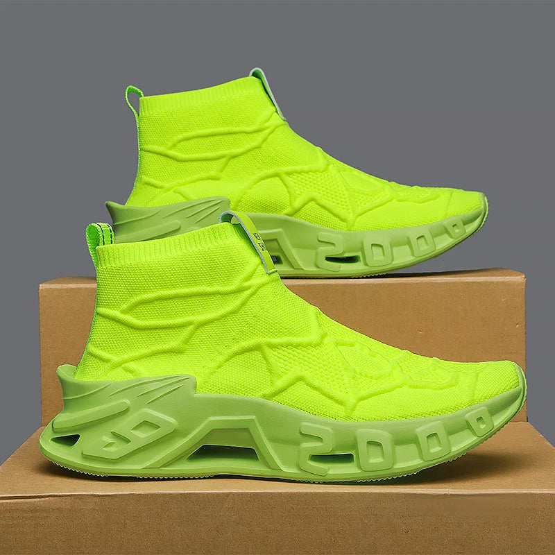 Mens Running Shoes 2025 New High Top Fashion Non Slip Sneakers Mesh Lightweight Flat Cofmortable Outdoor Tennis Shoes for Men