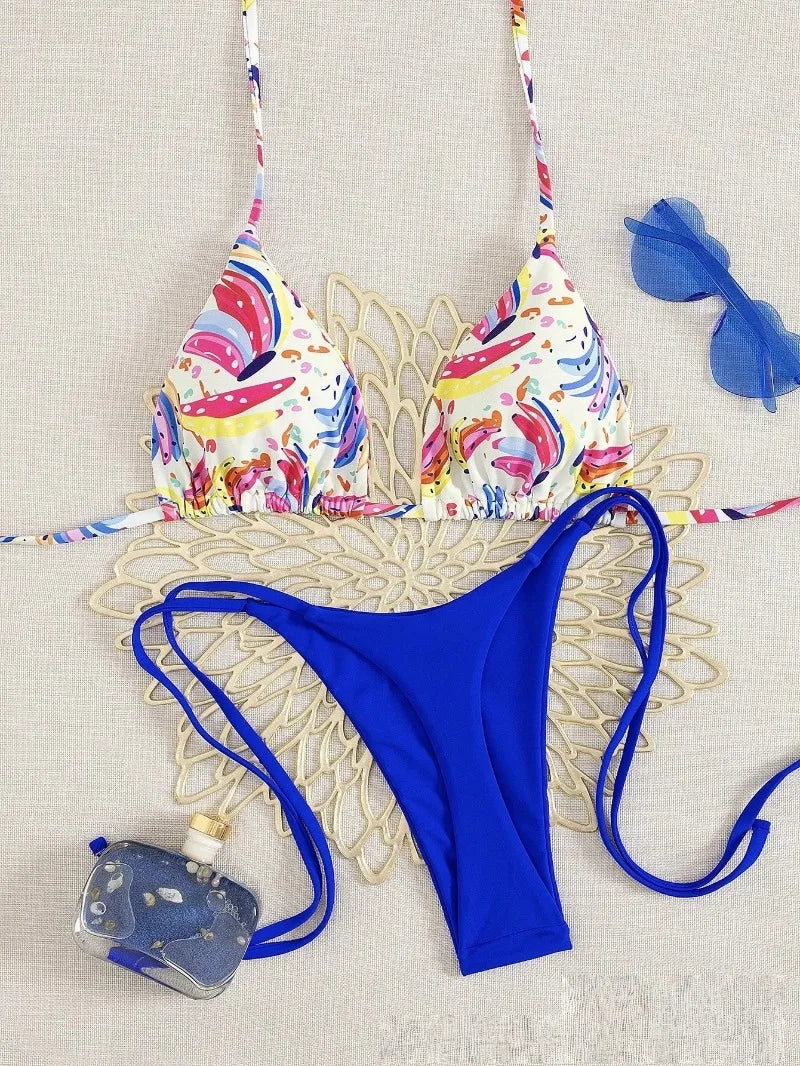 Bikini Set Print Swimsuit Beach Sexy Ladies Swimwear Seaside Vacation Bathing Suit Women Biquine Brasileiro Купальник Женский