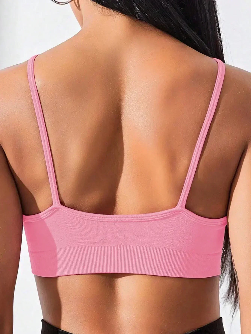 Women's Criss Cross Slim Fit Sports Cami Top Seamless Halter Crop Tee Shirt Tops Workout Tops