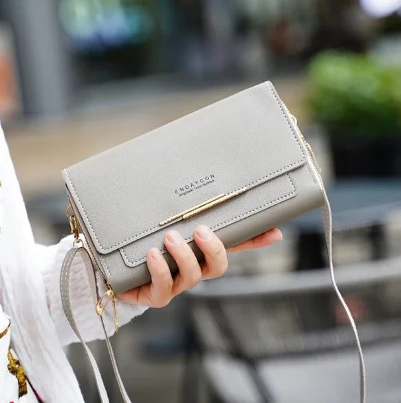 Women’s Mid-Size Wallet Bag – Convertible Shoulder Clutch with Coin Pocket, Multifunctional Design
