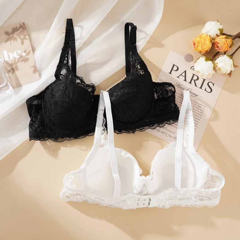 2/3 PCS Lace Push Up Bras 32-40 B/C Cup Women's Bras Plus Size Embroidery Breathable Underwear Female Sexy Thin Bralette